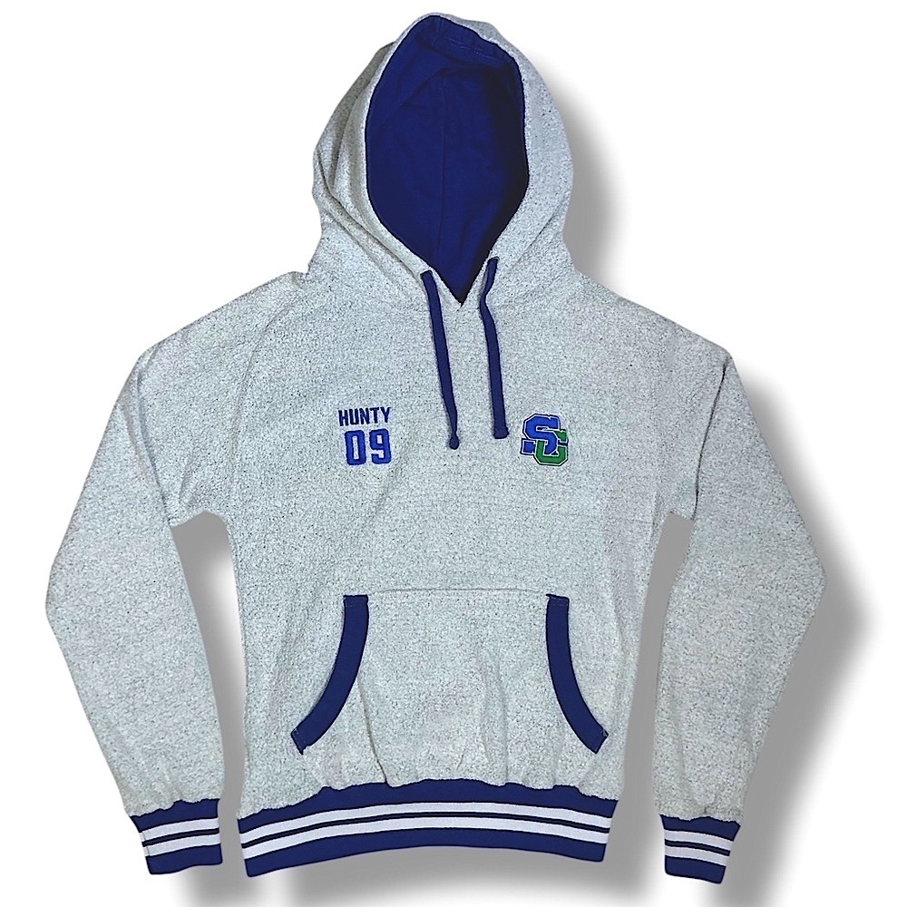 Fan Cloth Team Hoodie Embroidered Varsity Logo SG Logo Slip Pocket Gray Blue M